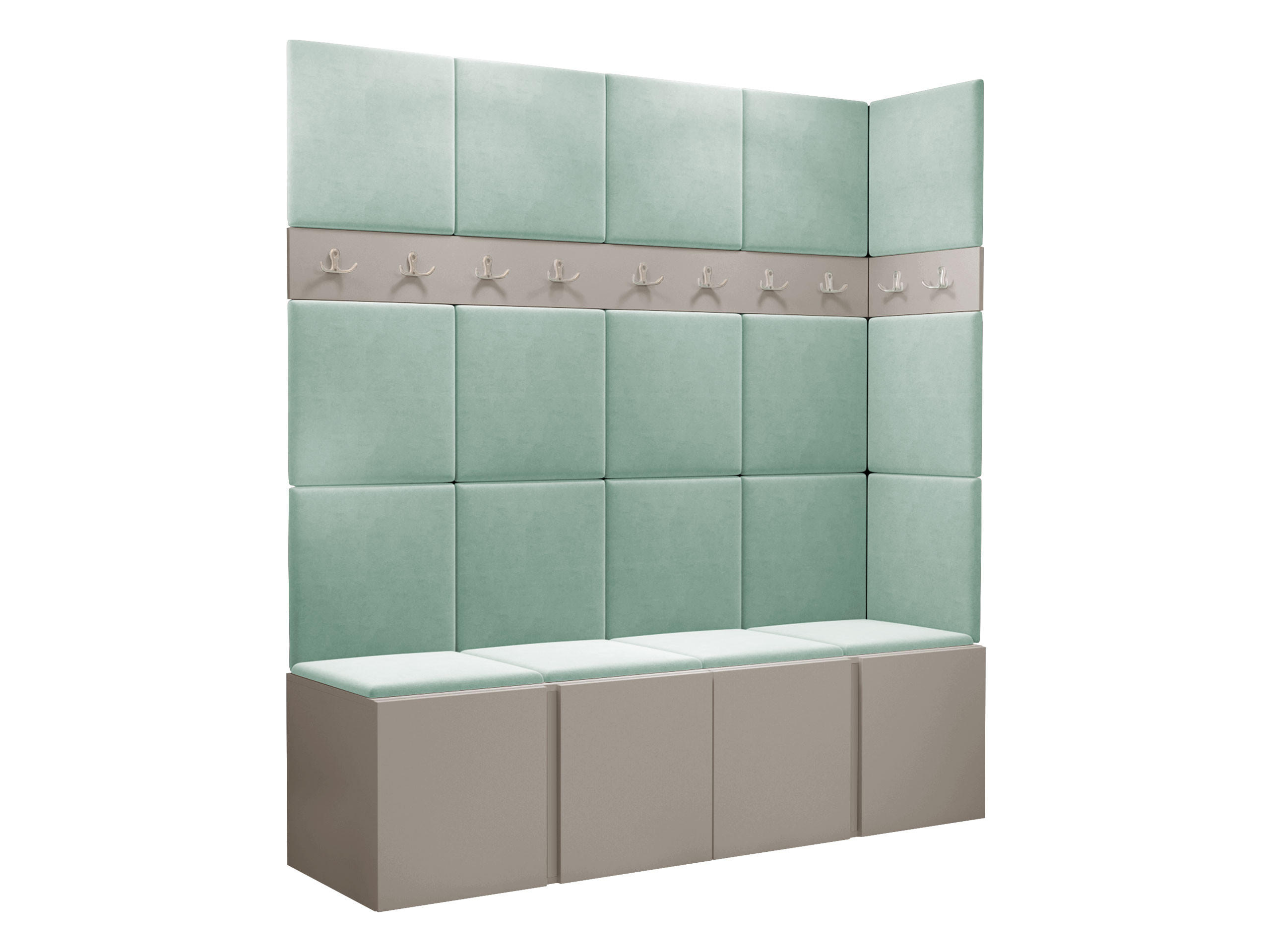 GARDEROBEN-SET Orion II - Kaschmir/Mintgrün, Holzwerkstoff/Kunststoff (168/186/46cm) - MIRJAN24