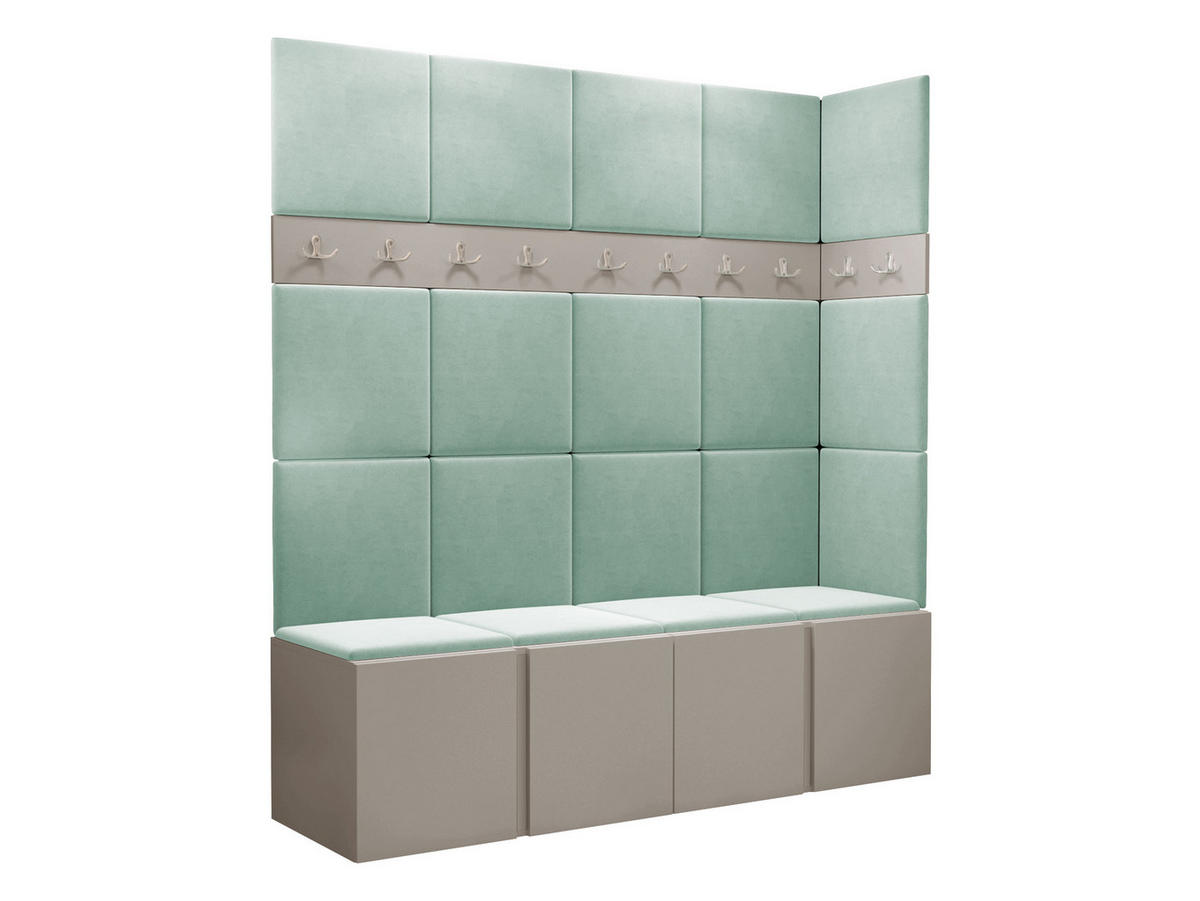 GARDEROBEN-SET Orion II - Kaschmir/Mintgrün, Holzwerkstoff/Kunststoff (168/186/46cm) - MIRJAN24