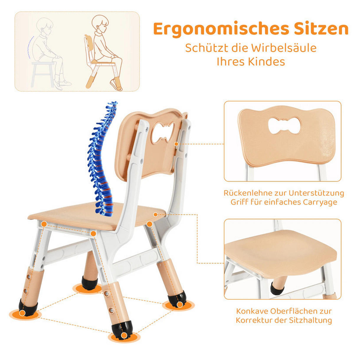 KINDERSITZGRUPPE Beige Höhenverstellbar - Beige, Kunststoff (60/48/60cm) - Bextsrack