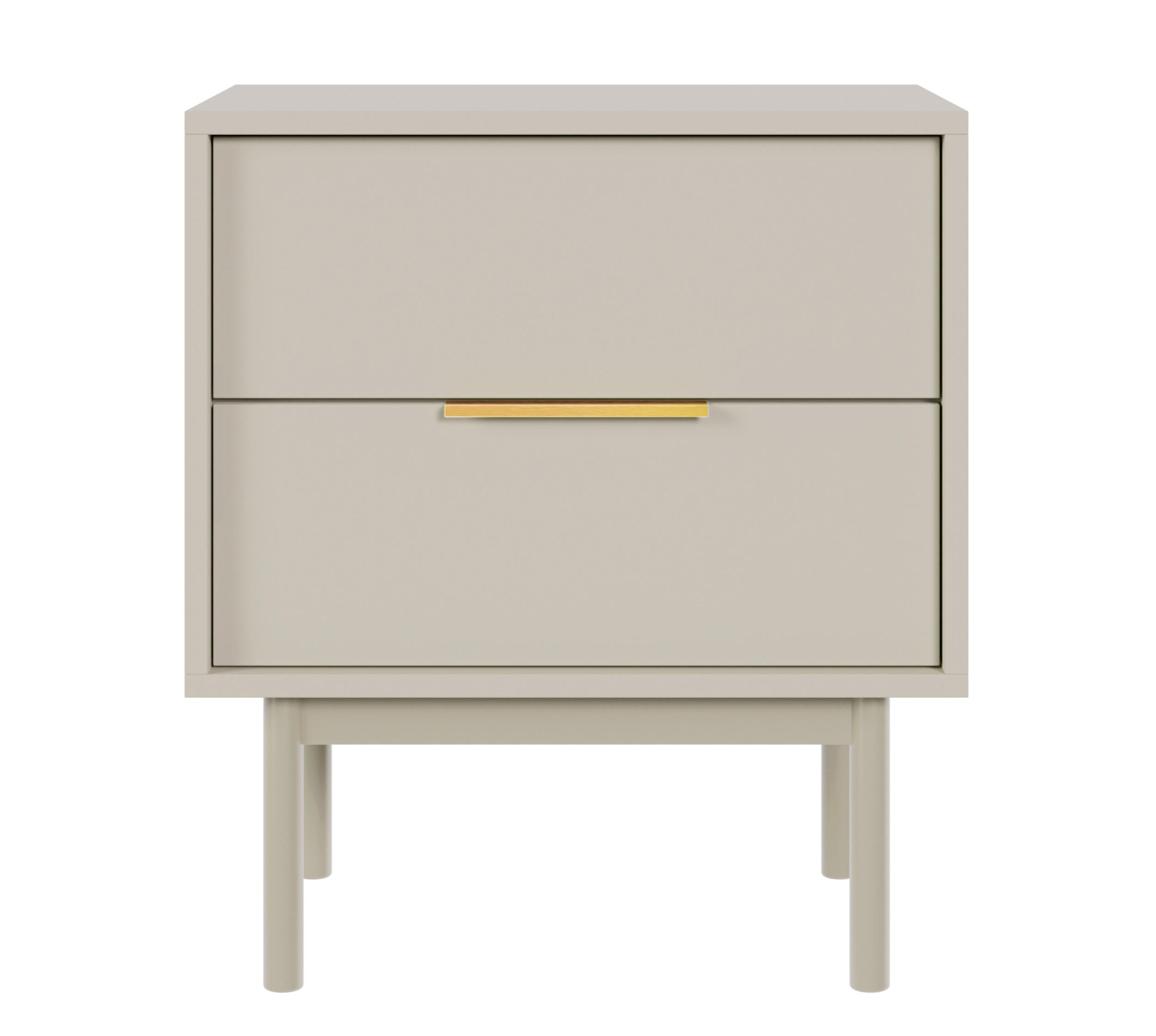NACHTSCHRANK Viviaro Graubeige 54 cm - Greige/Goldfarben, Holz/Holzwerkstoff (54/61/39cm) - Selsey