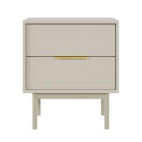 NACHTSCHRANK Viviaro Graubeige 54 cm - Greige/Goldfarben, Holz/Holzwerkstoff (54/61/39cm) - Selsey