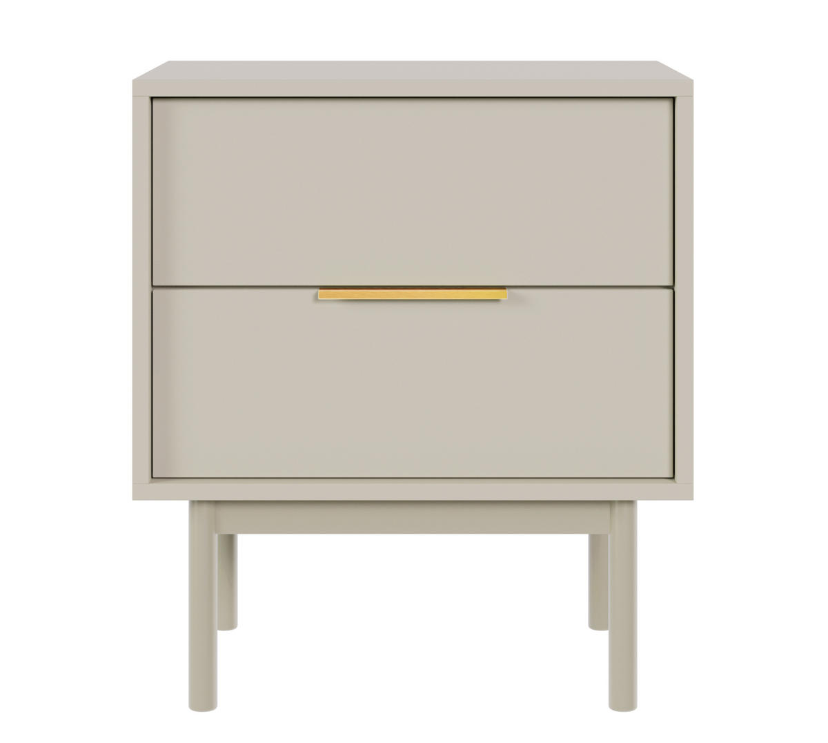 NACHTSCHRANK Viviaro Graubeige 54 cm - Greige/Goldfarben, Holz/Holzwerkstoff (54/61/39cm) - Selsey