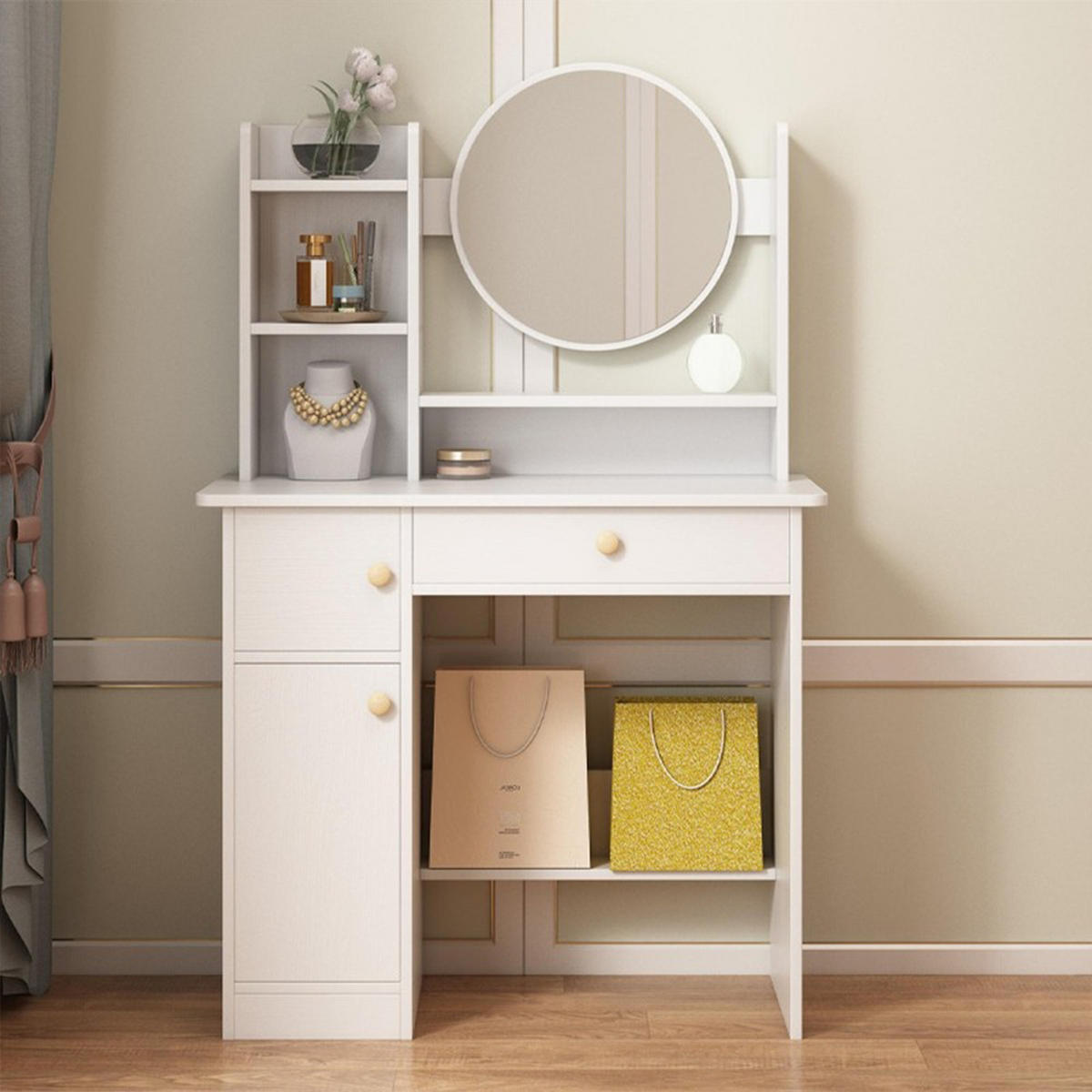 SCHMINKTISCH, weiß 125/34/80 cm - Weiß, Holzwerkstoff (34/125/80cm)