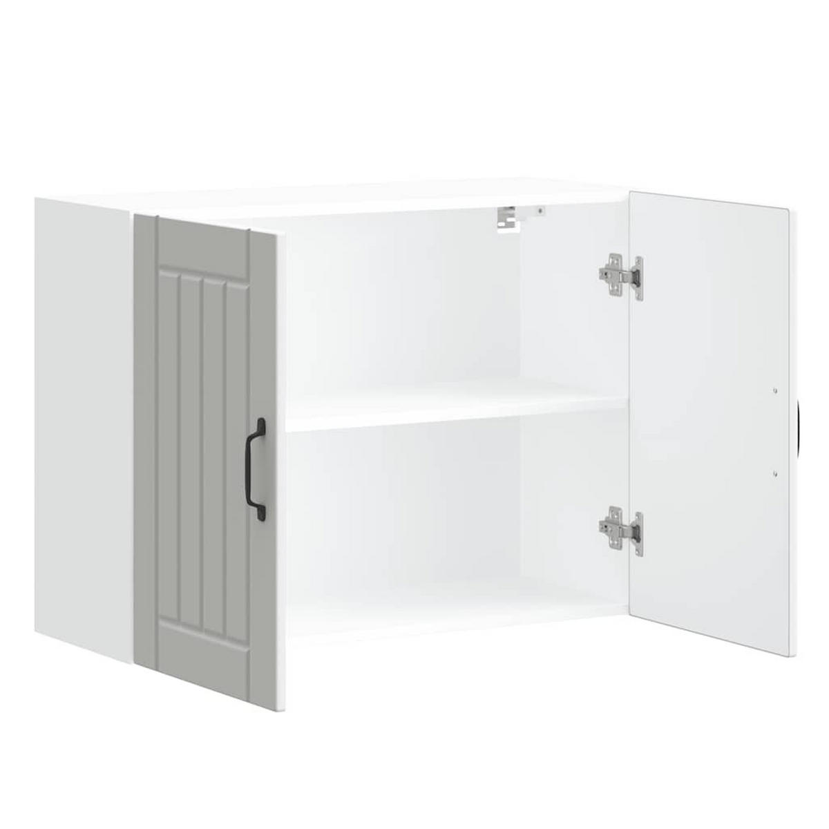 KÜCHENOBERSCHRANK Lucca mit 2 Türen 80/31/60 cm aus Holzwerkstoff Weiß - Weiß, Holz (80/60/31cm) - vidaXL