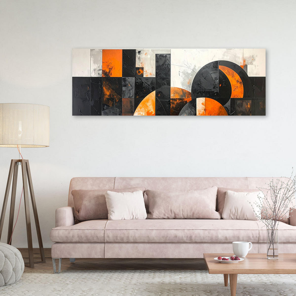 LEINWANDBILD 3D und geometrisch 150x50cm - Orange, Textil (150/50cm) - Feeby