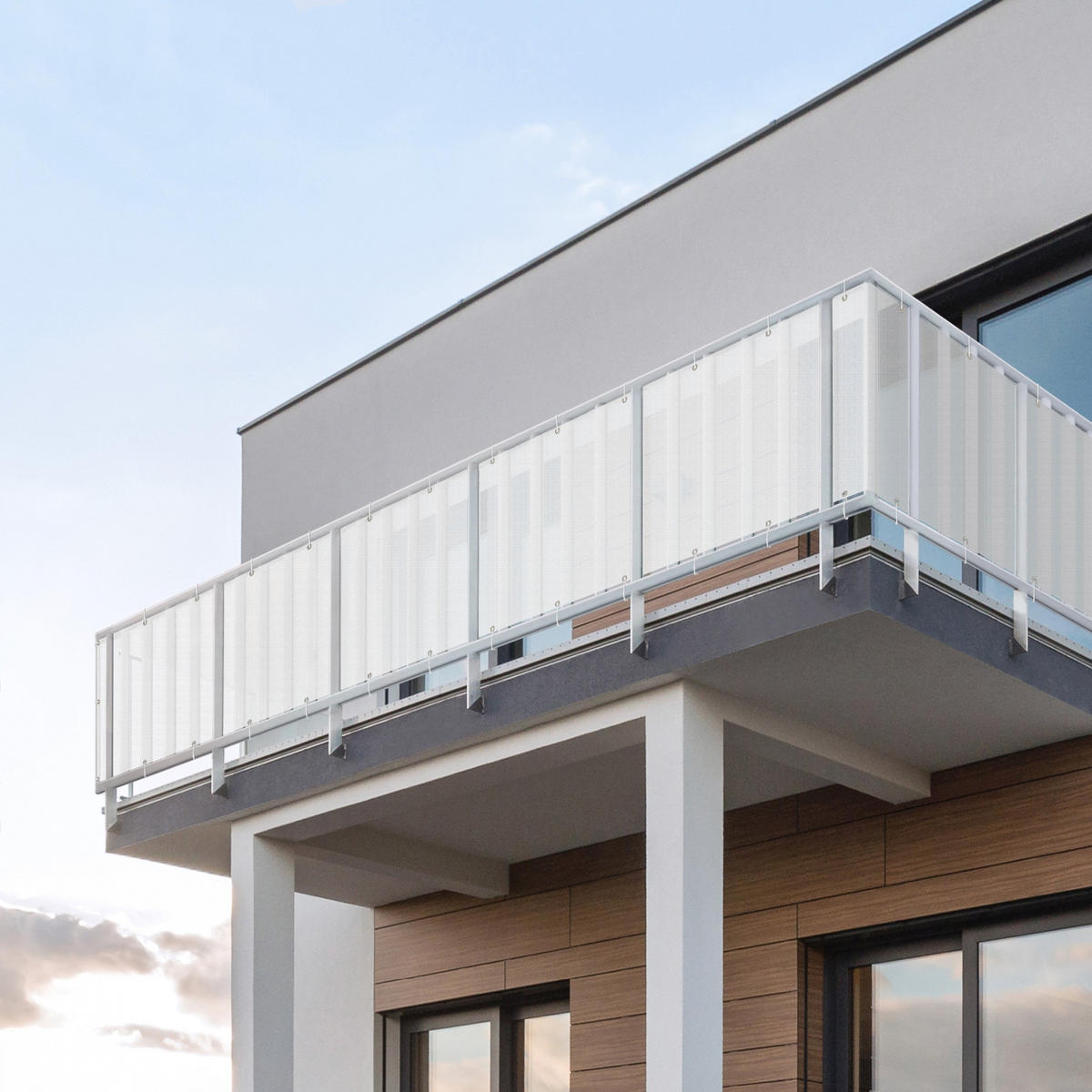 BALKON SICHTSCHUTZ Polarweiß 300/90 cm - Weiß, Kunststoff (300/90cm) - Bilderwelten