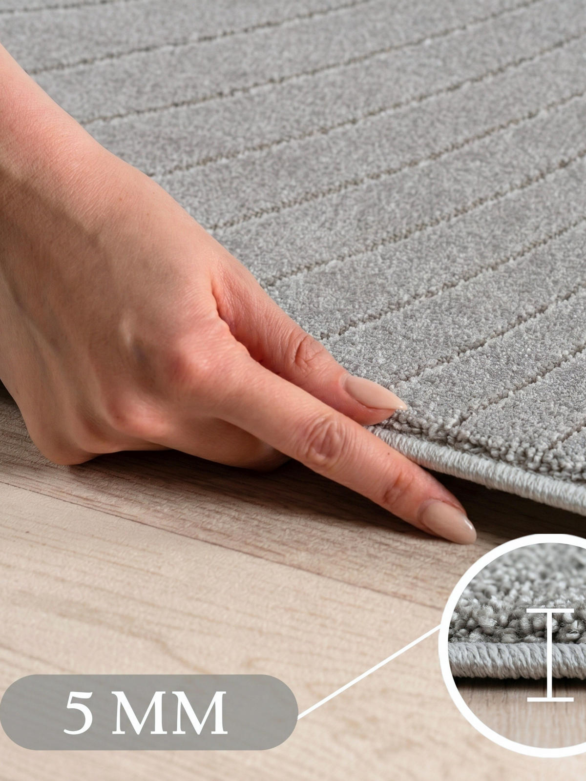 LÄUFER Outdoor, Fußbodenheizung-geeignet, mit Blattmotiv, aus Polypropylen, ENGADIN in Silbergrau, 80 x 150 cm - Grau, Textil (80/150cm) - KADIMA DESIGN