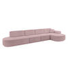 ECKSOFA Ottomane Rechts MARI-L3 - 402x163x81 cm Rosa Cord - Schwarz/Rosa, Holzwerkstoff/Kunststoff (402/163cm) - ALTDECOR