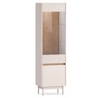VITRINE Dunea 55 / 40 / 193cm Cashmere / Eiche Cremona Torro mit Beleuchtung - Hellbraun/Multicolor, Holz/Holzwerkstoff (55/40/193cm) - Feldmann-Wohnen