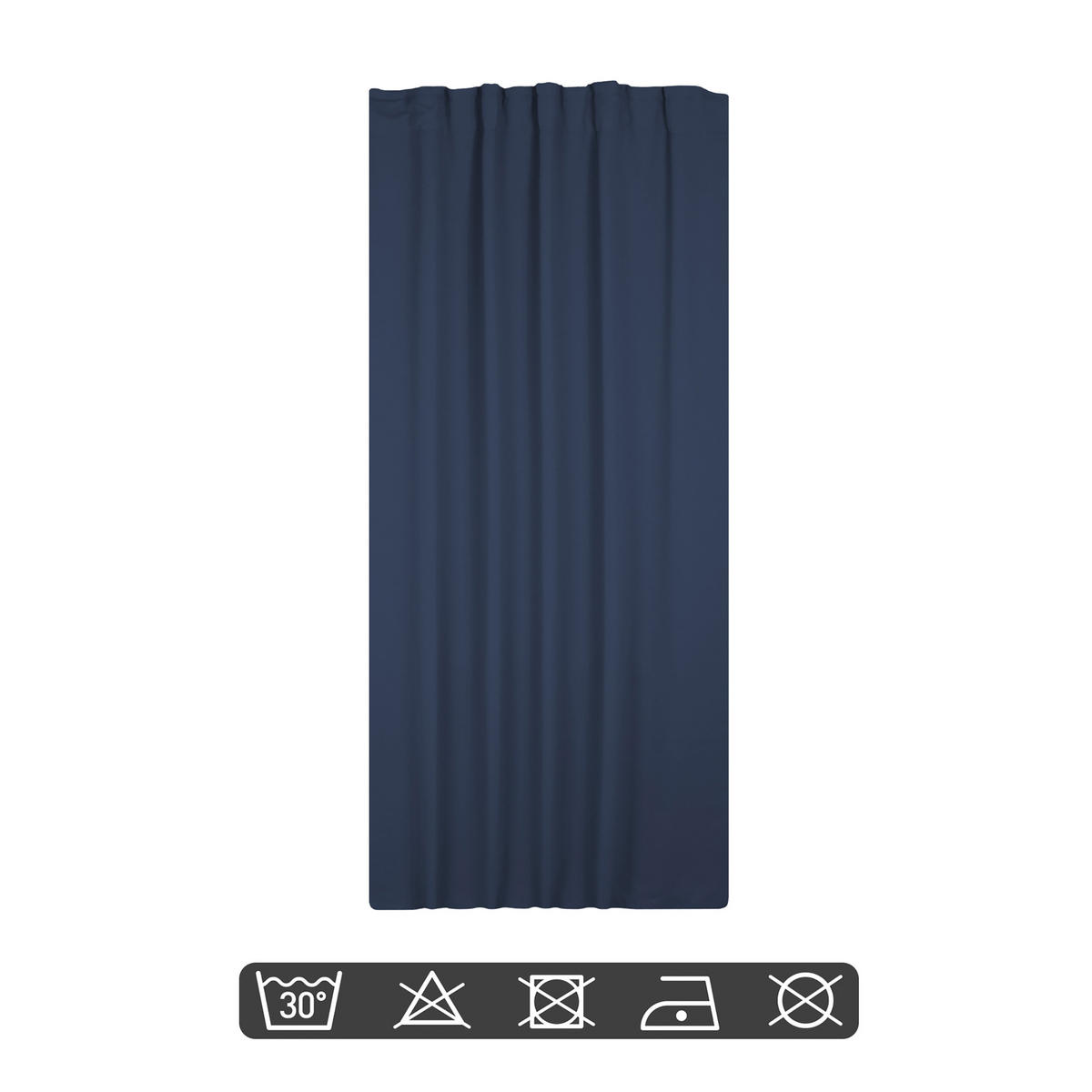 VERDUNKELUNGSVORHANG Kräuselband 300/245 cm Navy Blau - Dunkelblau, Textil (300/245cm) - TiborTex