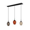 HÄNGELEUCHTE Echos 3-flammig Mehrfarbig Ø 18cm - Multicolor/Schwarz, Glas (18/18/20cm) - s.luce