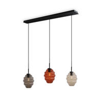 HÄNGELEUCHTE Echos 3-flammig Mehrfarbig Ø 18cm - Multicolor/Schwarz, Glas (18/18/20cm) - s.luce
