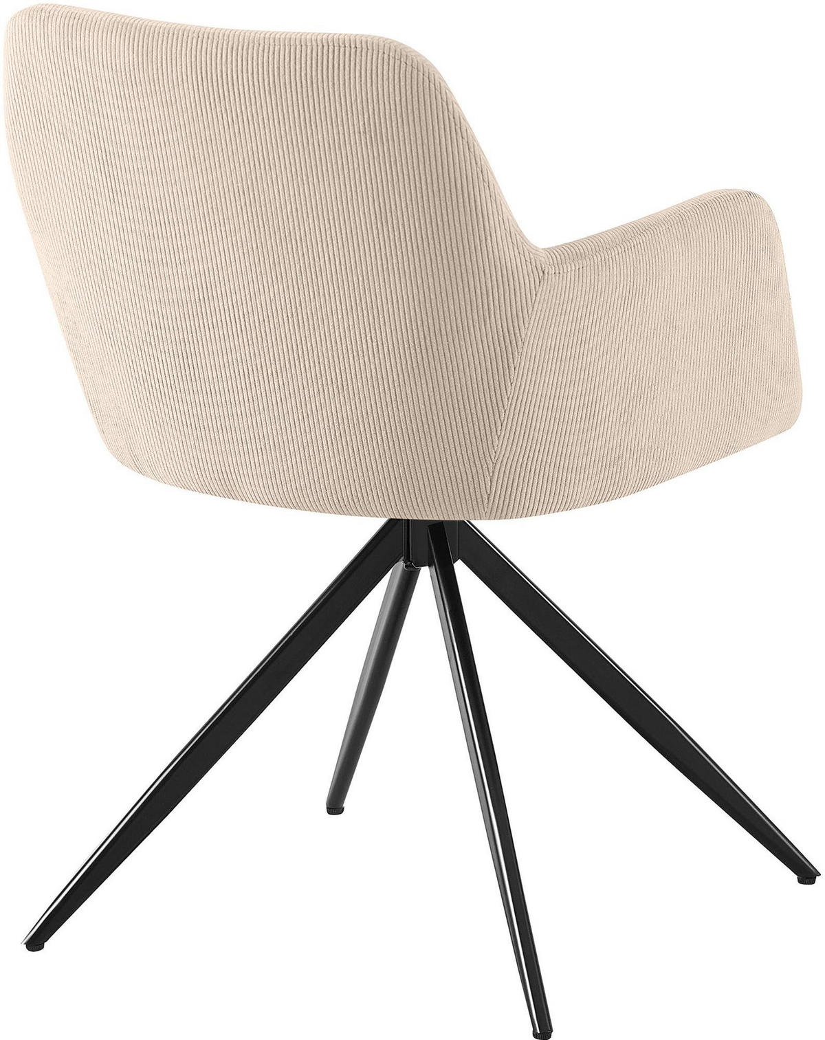 ESSZIMMERSTUHL Cord Creme - Creme/Schwarz, Textil/Metall (56/81/62cm) - CLP
