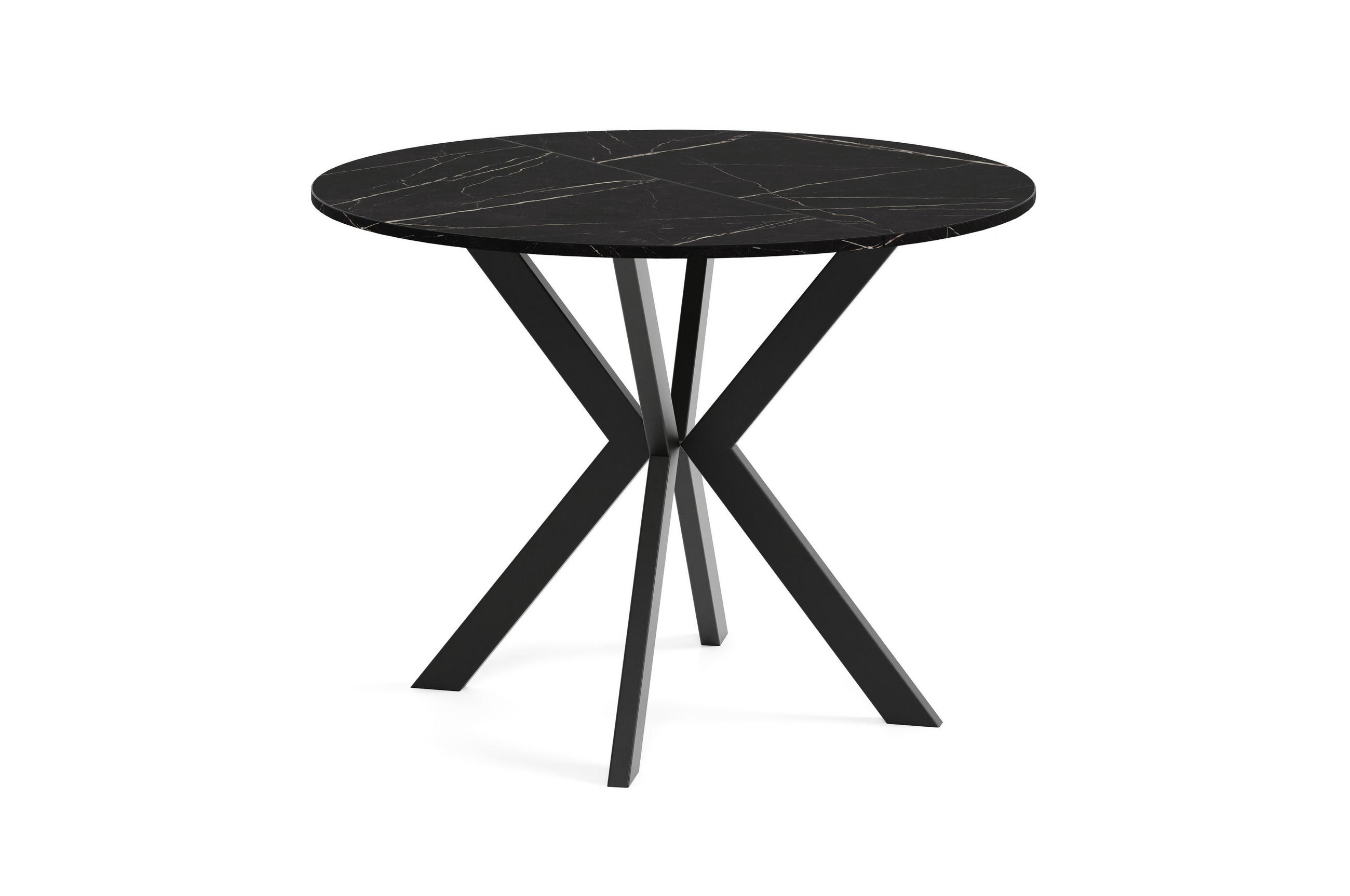 ESSTISCH EVO - Multicolor/Schwarz, Holzwerkstoff/Metall (90/90/76cm) - Meblini