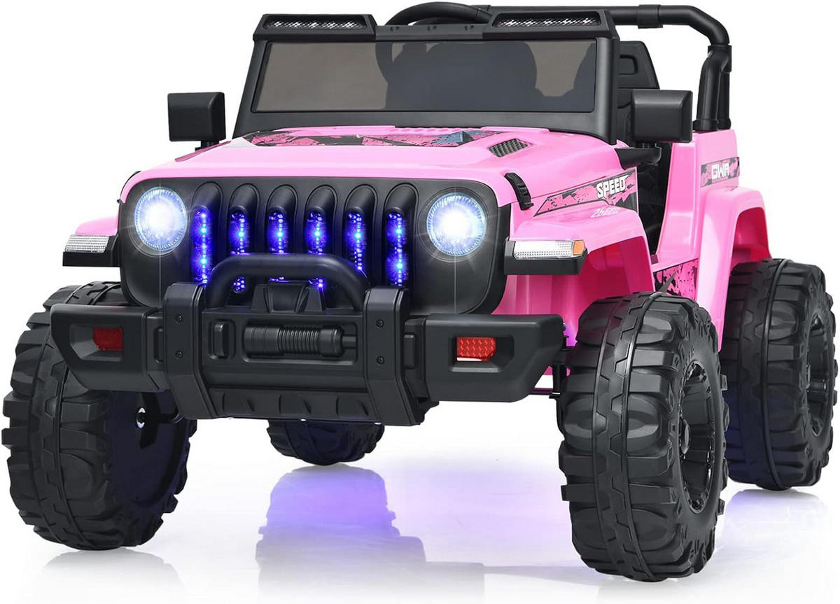 ELEKTROAUTO 12V Kinder Rosa - Pink, Kunststoff (72/67/112cm) - COSTWAY