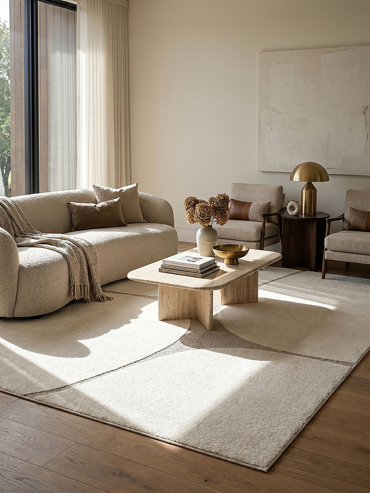 TEPPICHLÄUFER Abstrakt MUOTA Polypropylen Creme 80 x 150 cm - Beige, Textil (80/150cm) - KADIMA DESIGN