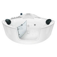 WHIRLPOOL Badewanne Wanne W60H-TH-SC 140x140cm mit Tür - Weiß, Glas/Kunststoff (140/70/140cm) - AcquaVapore by Sandra Jentho