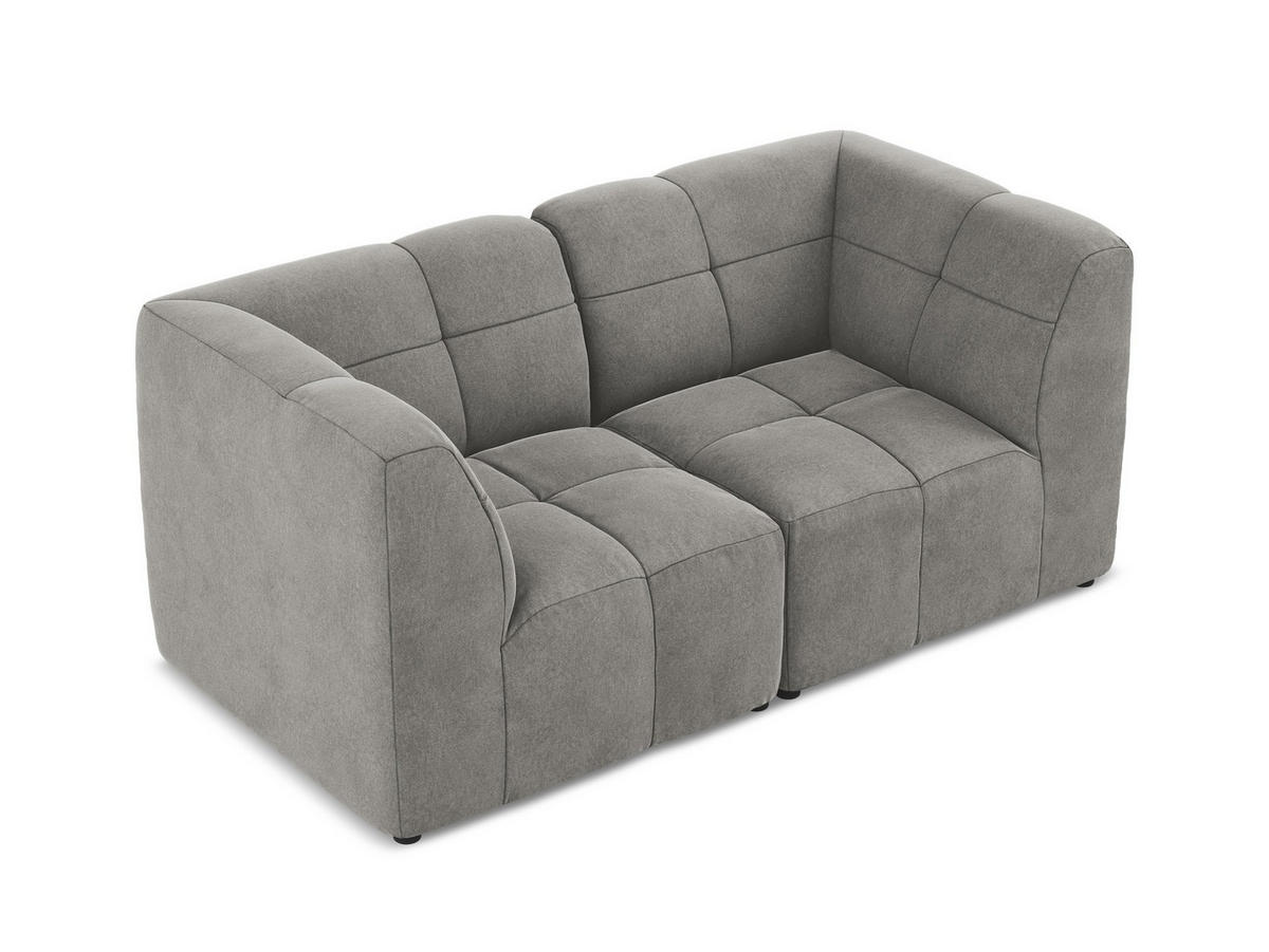 SOFAELEMENT Samt Stoff Beige - Creme/Schwarz, Holzwerkstoff/Kunststoff (70/75/94cm) - Makamii