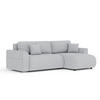 ECKSOFA MIT SCHLAFFUNKTION Bodega Hellgrau Webstoff - Hellgrau/Schwarz, Holz/Holzwerkstoff (235/138cm) - Maison de Reve