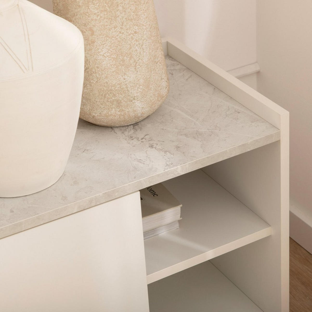 TV-ELEMENT Siena Weiß 140 cm x 51 cm - Weiß, Holzwerkstoff (140/51/41cm)