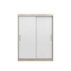 SCHIEBETÜRENSCHRANK -LARA 04 (Sonoma + Weiß) - Weiß/Sonoma Eiche, Holzwerkstoff/Metall (150/200/61cm) - Möblo