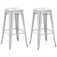 BARHOCKER Joshua Set 43x43x76 cm Silber - Silberfarben, Metall (43/76/43cm) - furnicato