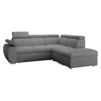 ECKSOFA Boston 2RR1P, Seite: Rechts 2R+R+1P(65)+PUFAP - Silberfarben/Graphitfarben, Holz/Textil (260/230cm) - MIRJAN24