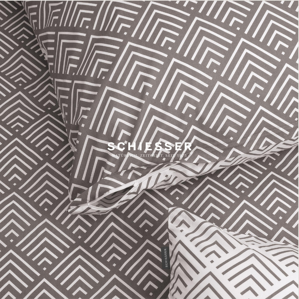 BETTWÄSCHESET Mabel - Renforcé - 2-teilig - 135 x 200 cm - Grau - Grau, Textil (135/200cm) - SCHIESSER
