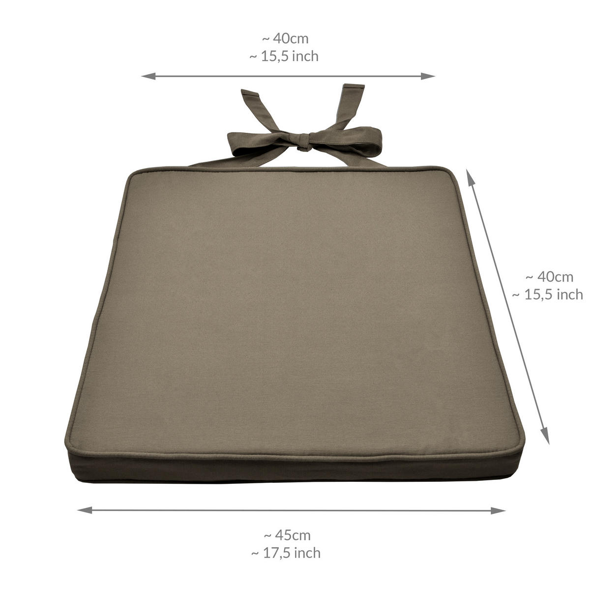 STUHLKISSEN Loft SK 45x40x5cm Taupe (2tlg) - Taupe, Textil (40/45cm) - Beautissu 