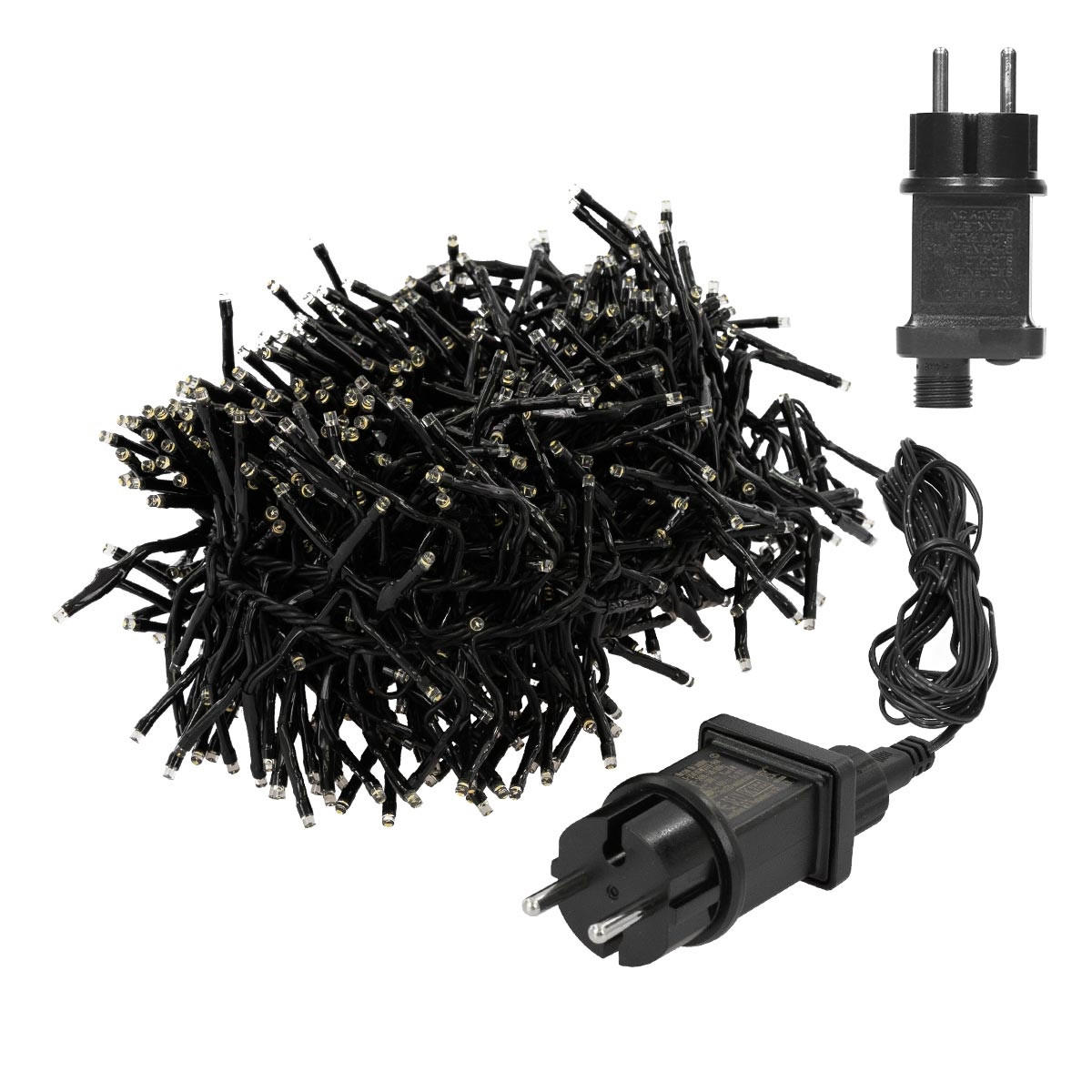 LED CLUSTER LICHTERKETTE 5,5m 768 LED Warmweiß Wetterfest Innen/Außen - Dunkelgrün, Kunststoff (550cm) - ECD-Germany