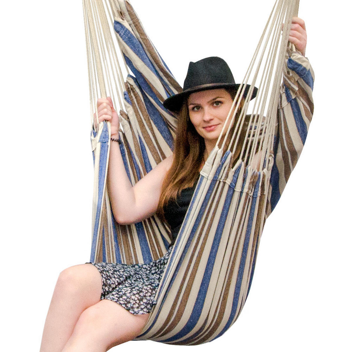 XXL-HÄNGESESSEL bis 150kg, 185/130 cm Multicolor - Multicolor, Textil (130/155/185cm) - Amanka