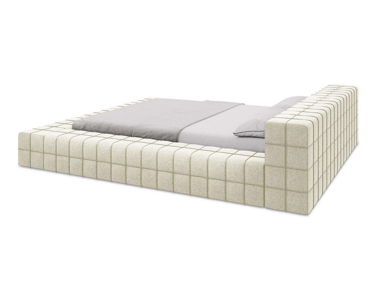 POLSTERBETT mit Lattenrost 200x260 Grau - Taupe/Schwarz, Kunststoff/Textil (140/200cm) - Makamii