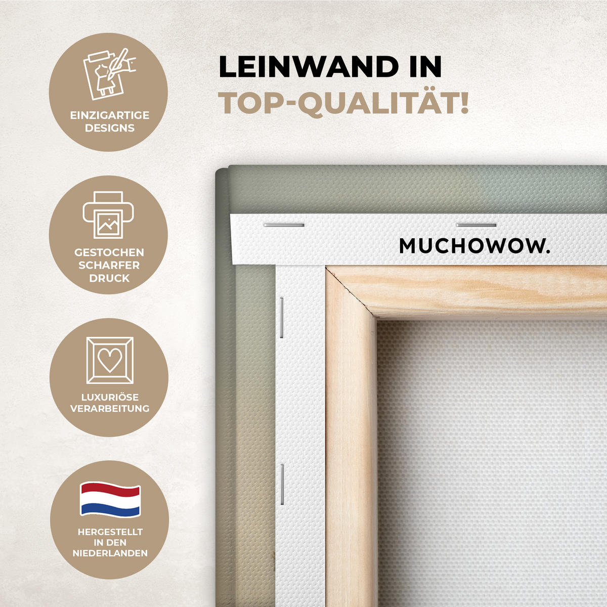 LEINWANDBILD Stilleben - Kräuter - Gewürze - Früchte - Farbenfroh Wandbild Wohnzimmer 50x50 cm - Grün, Textil (50/50cm) - MuchoWow