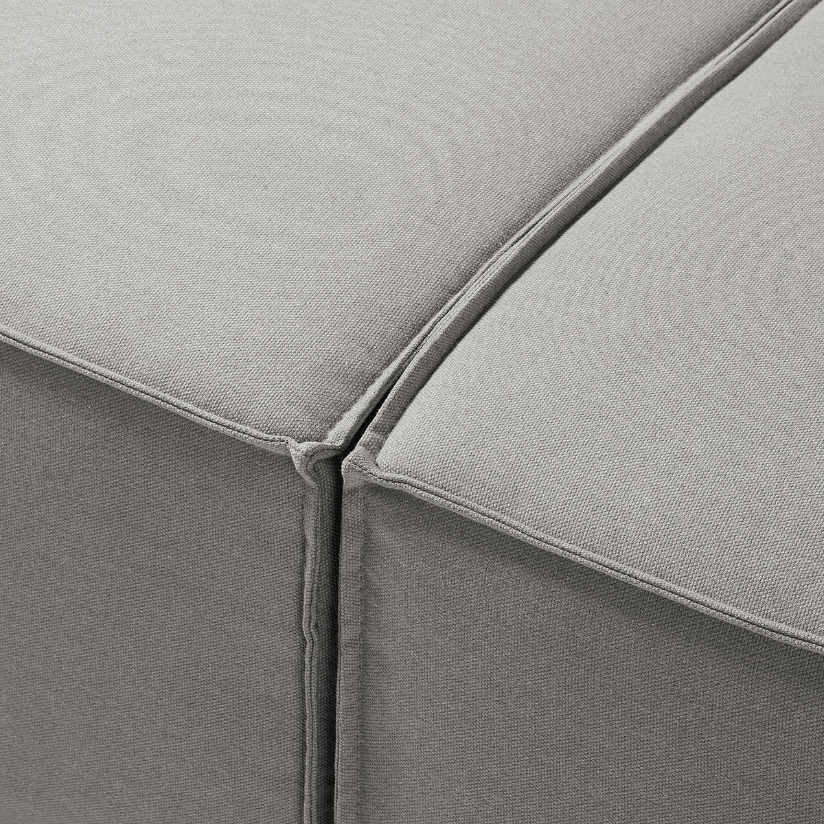 ECKSOFA mit Longchair - Graubraun/Schwarz, Kunststoff/Textil (260/177cm) - home24