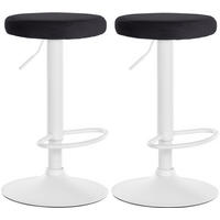BARHOCKER 2er Set Samt schwarz - Schwarz, Textil/Metall (38.5/60/38.5cm) - CLP