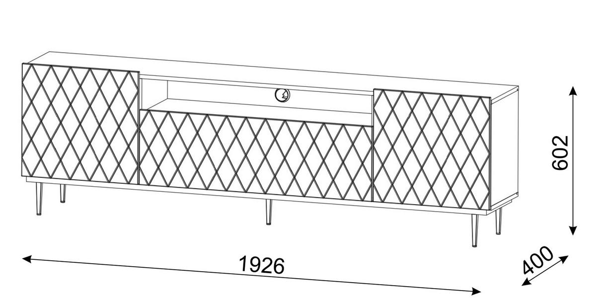 TV LOWBOARD Schwarz, Schwarz 193/60/40 - Anthrazit/Schwarz, Holzwerkstoff (193/60/40cm) - RAUMHIRSCH FURNITURE