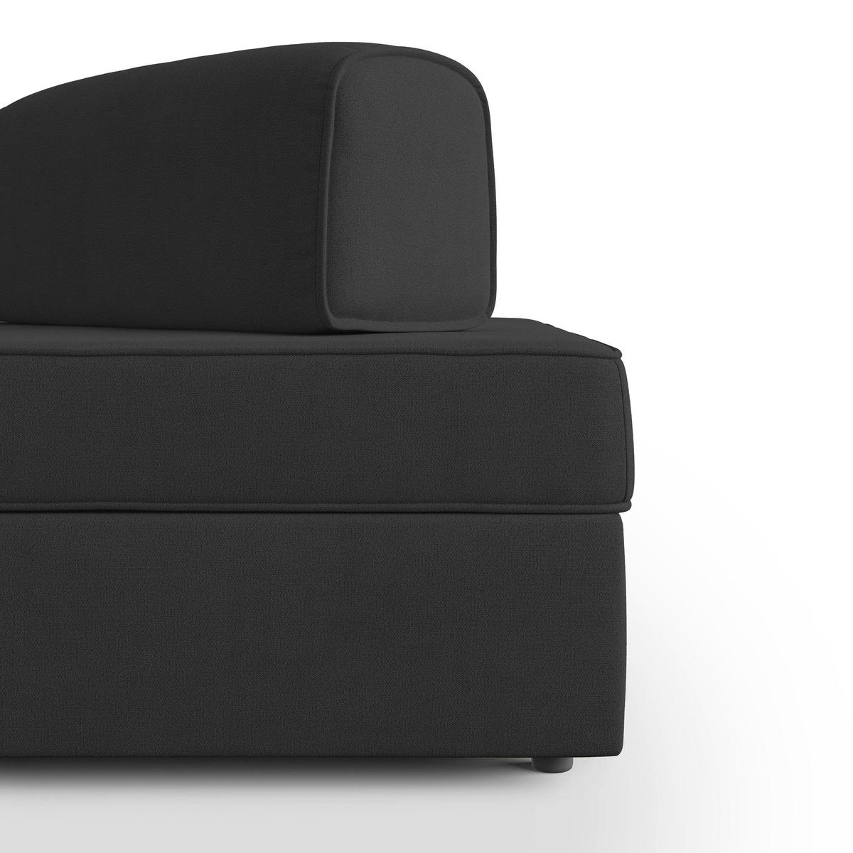 LINEARSOFA Liberty ausziehbar - Schwarz, Textil (200/42/105cm) - Divani.store