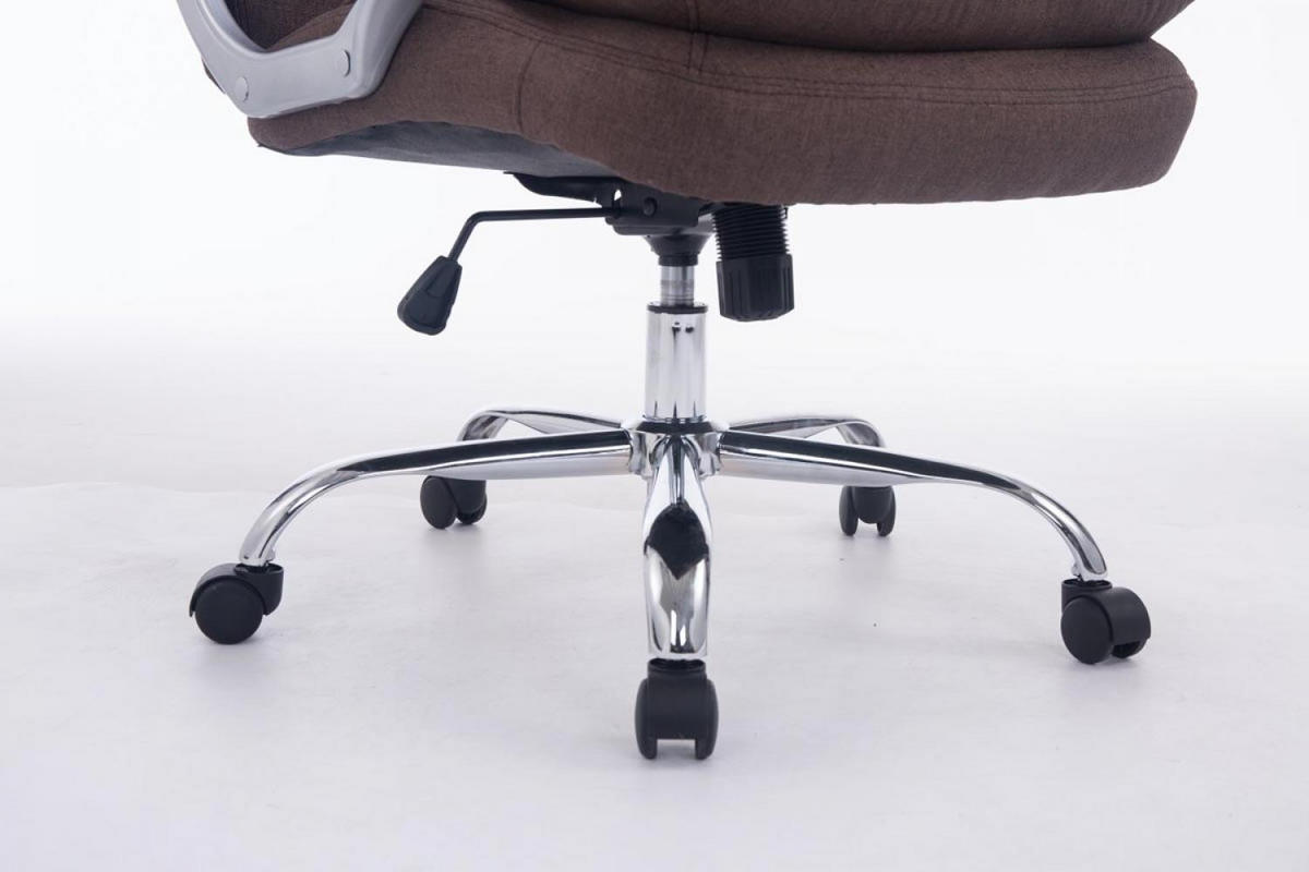 CHEFSESSEL Stoff braun - Chromfarben/Braun, Textil/Metall (68/116/77cm) - CLP