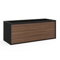 WASCHBECKENUNTERSCHRANK hängend - Streifenoptik - Holzfarben dunkel & Schwarz - 120 cm - BANIVA - Schwarz, Holz (120/45/45.8cm) - Vente-Unique