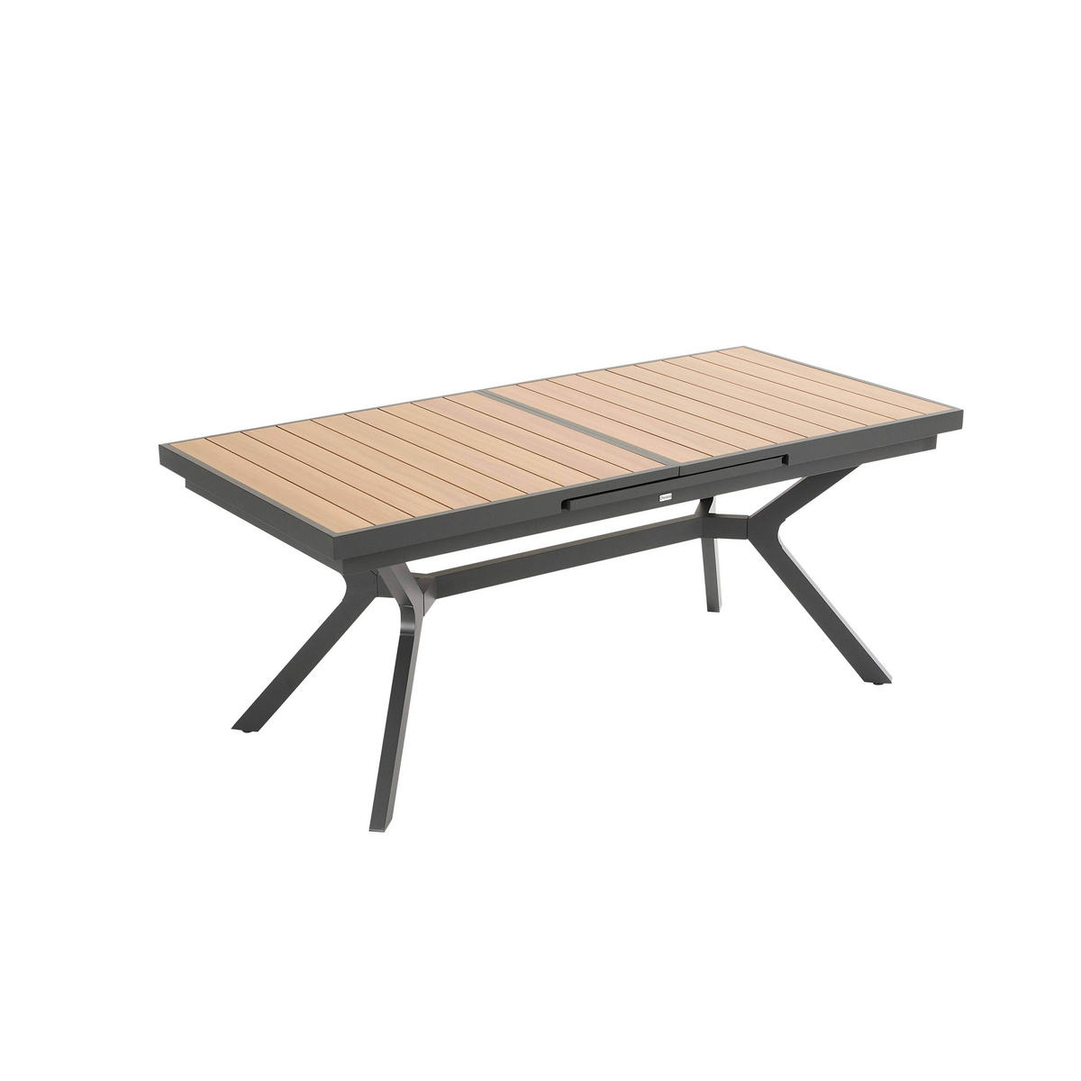 GARTENTISCH ausziehbar 187/250 cm, Grau - Grau, Metall (187/90/77cm) - Oviala