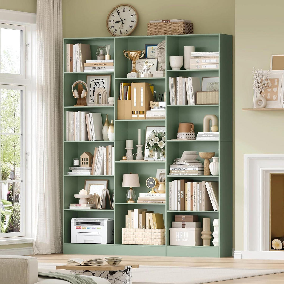 BÜCHERREGAL 188 cm grün - Grün, Holzwerkstoff (149/188/23.5cm)