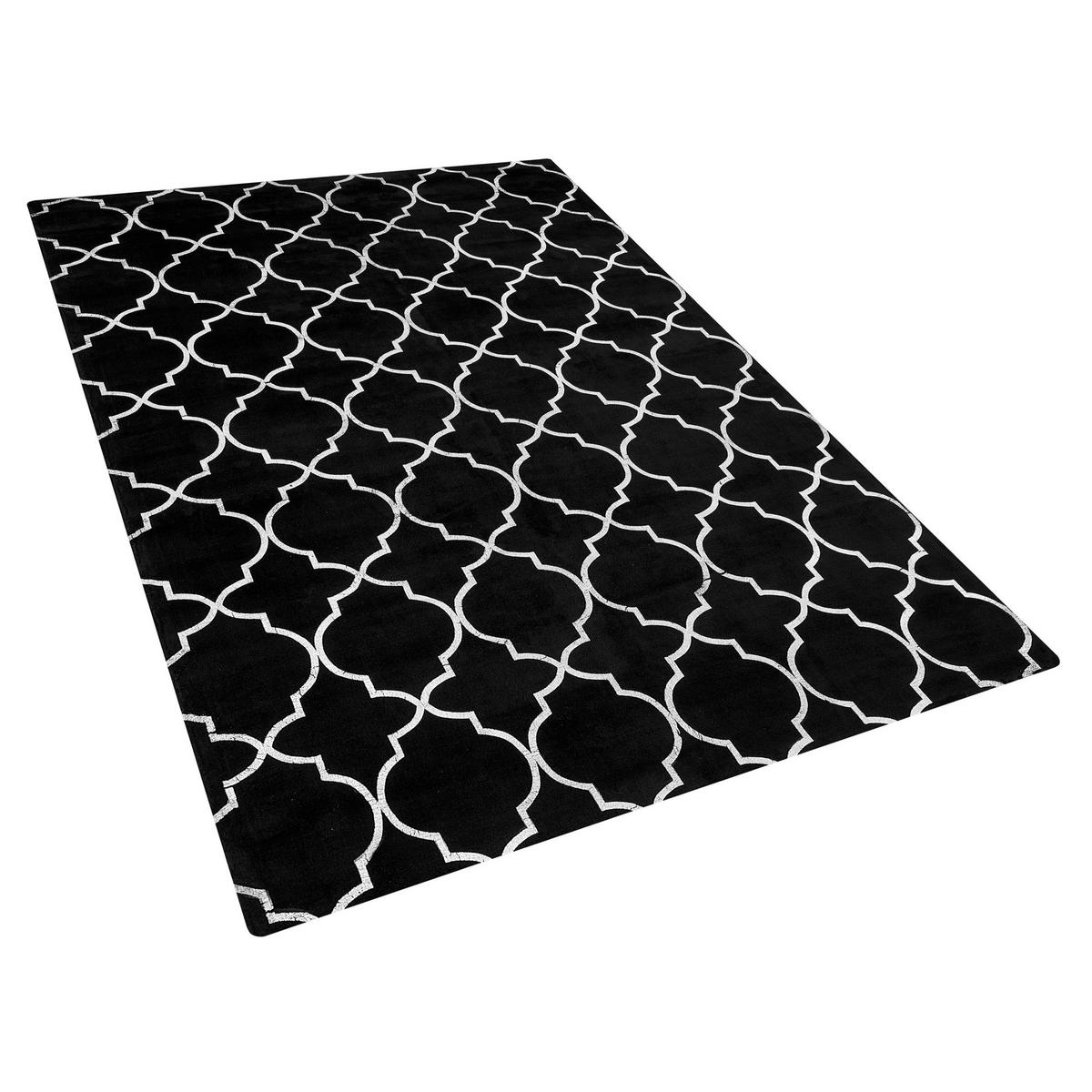 KURZFLOR-TEPPICH Yelki 200/140 cm - Schwarz, Naturmaterialien (140/200cm) - Beliani