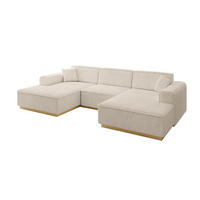 WOHNLANDSCHAFT IREA-U1-v2 - 297x165x81 cm Beige - Beige, Holzwerkstoff/Textil (297/81/165cm) - ALTDECOR