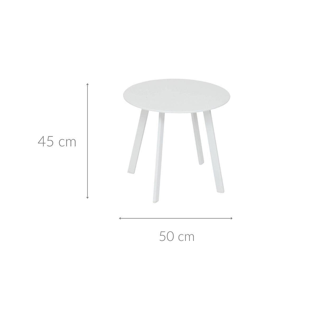 GARTENTISCH Saona Ø 50 cm - Weiß, Metall (50/50/45cm)