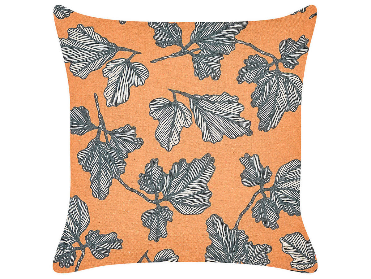 DEKOKISSEN 2er-Set Orange 45/45 cm Spirea - Orange, Textil (45/45cm) - Beliani