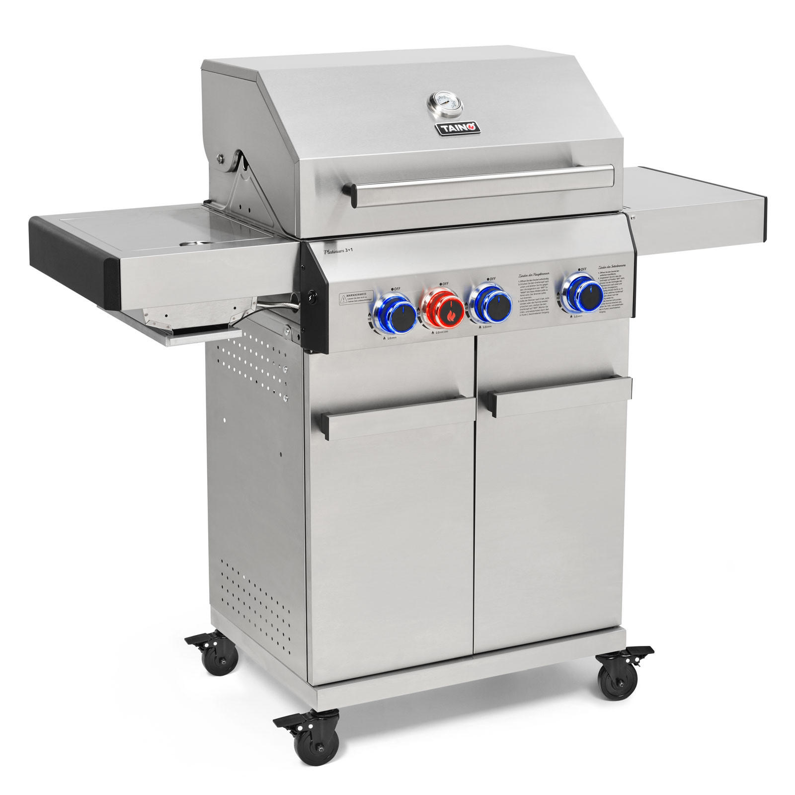 GASGRILL PLATINUM 3+1 - Silberfarben, Metall (129/117/54cm) - TAINO