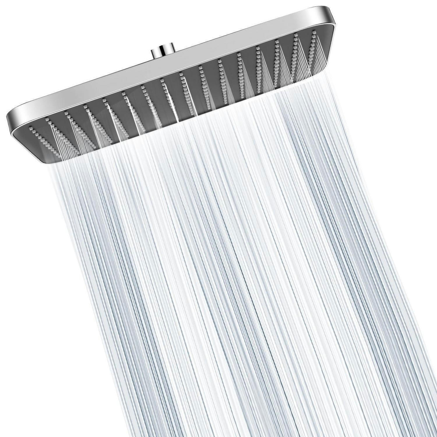 DUSCHKOPF 13 Zoll Regendusche Quadratisch Chrom Schwarz - Silberfarben, Metall (21/12.7/32cm)