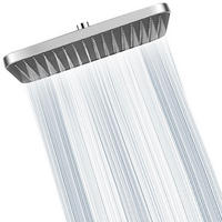 DUSCHKOPF 13 Zoll Regendusche Quadratisch Chrom Schwarz - Silberfarben, Metall (21/12.7/32cm)