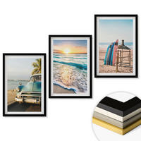 WANDBILDER 3er-Set - 40x60 cm Schwarzer Rahmen - Sonnenuntergangsurlaub in Miami - Schwarz, Kunststoff (40/60cm) - ArtPrintCave