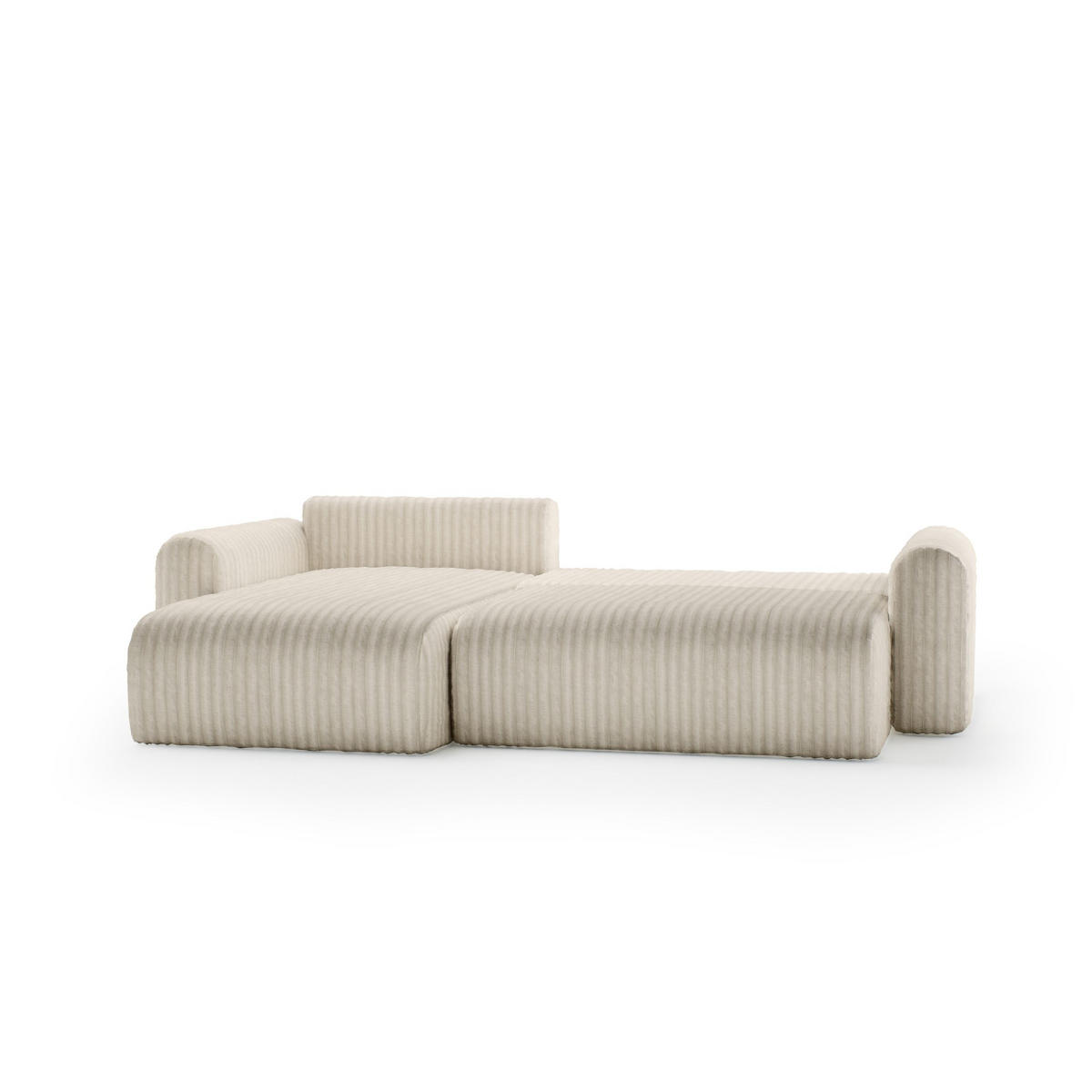 ECKSOFA mit Schlaffunktion Emmen, Creme - Creme, Textil (286/100cm) - Fedve